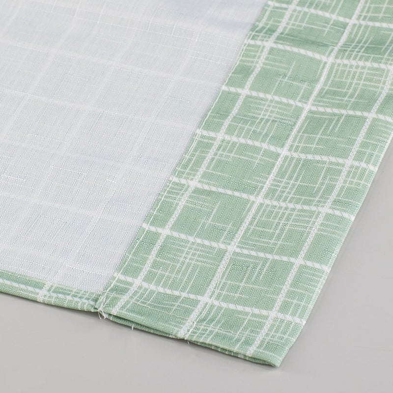 Decotex 3 Piece Live Love Laugh Gingham Check Plaid Kitchen Window Curtain Tiers and Valance Set (Sage, 36" Tiers with 14" Valance) - Image 3
